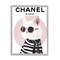 Stupell Industries Chic Kitty Cat Meow Glam Fashion Pink Circle in Gray Frame Wall Art